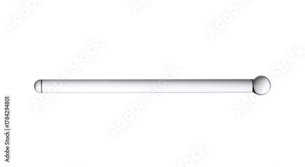 Fototapeta White cylindrical rod with rounded ends cylinder isolated on a transparent background