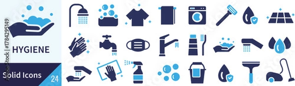 Obraz ベクターの清潔に関するシルエットアイコンセット
