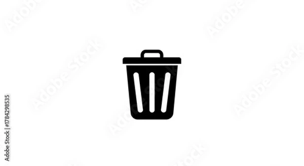 Obraz Simple trash can icon for delete and remove functions on a website