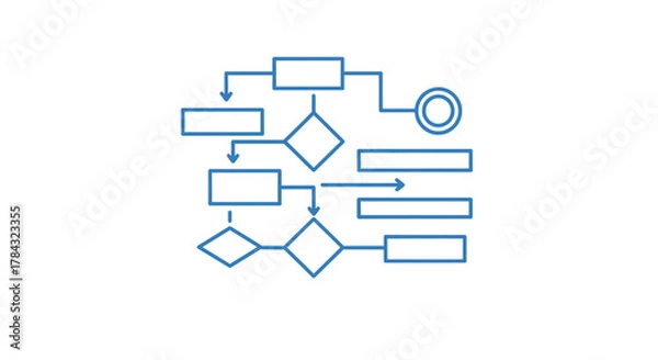Obraz Flowchart illustration depicting complex decision-making and operational processes clearly