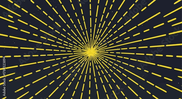 Obraz Retro sunburst background with yellow rays radiating from a central point
