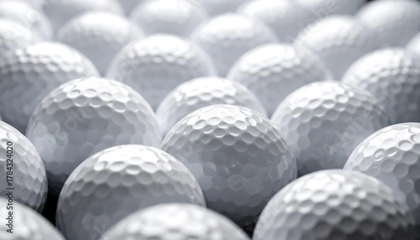 Obraz A close-up, monochromatic shot showcases a grid of dimpled spheres. The objects, arranged densely, exhibit variations in light and shadow