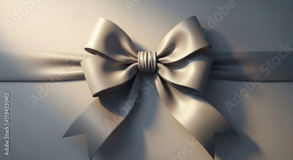 Fototapeta Elegant satin bow tied for celebration elegant gift wrapping decoration or festive occasion