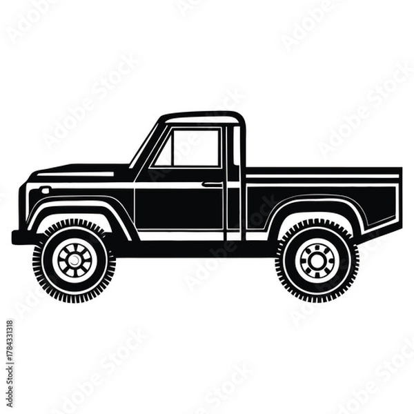 Obraz A black silhouette of a fall truck