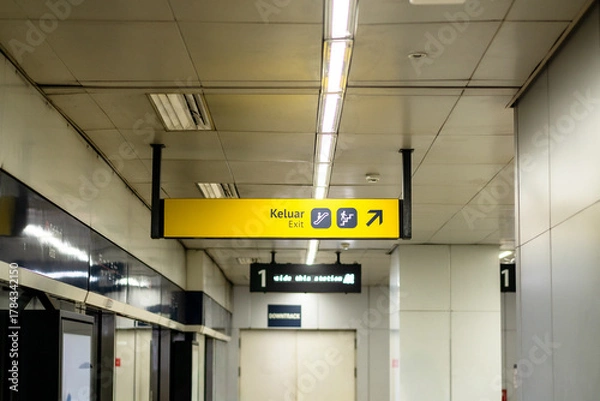 Obraz Well Placed Exit Signage