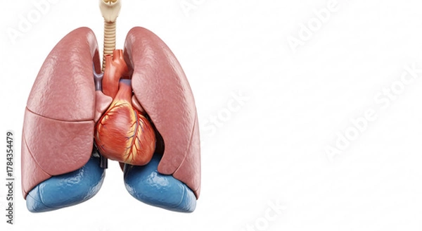 Fototapeta Pulmonary Edema and Fluid Build-Up in Heart Failure – Medical Concept