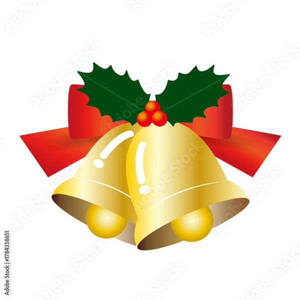 Obraz クリスマスのベルのオーナメント