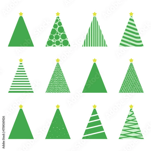 Obraz Modern Green Christmas Tree Designs Collection
