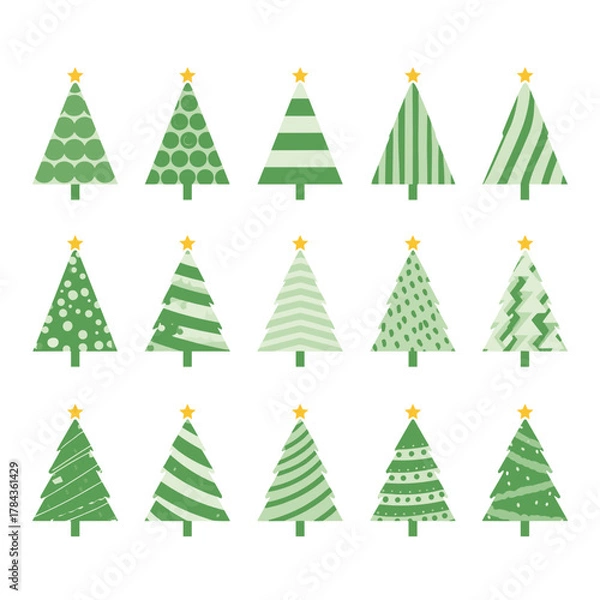 Fototapeta Modern Green Christmas Tree Designs Collection