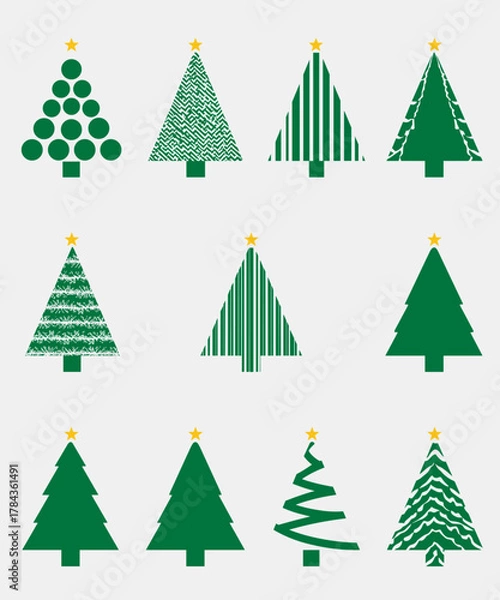 Fototapeta Modern Green Christmas Tree Designs Collection