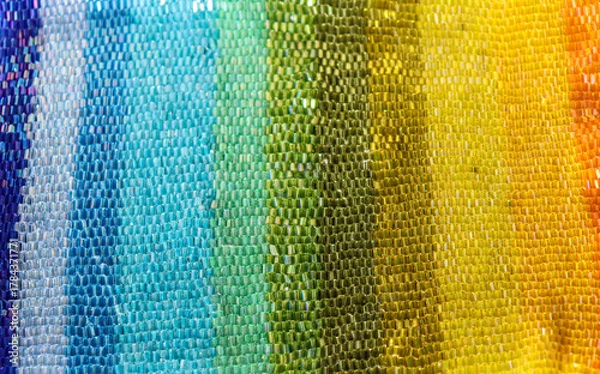 Obraz Beads. Multicolored beadwork. Rainbow glittering background.