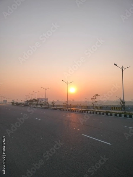 Obraz sunset on the road