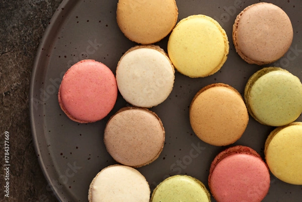 Fototapeta Macaroons on a plate