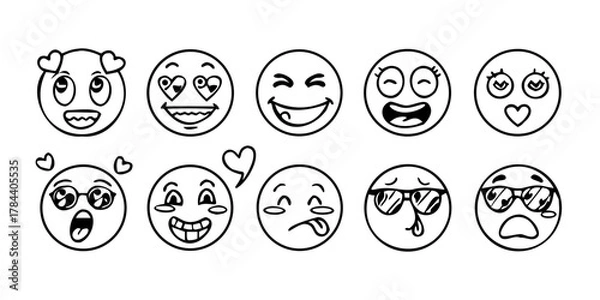 Fototapeta Expressive emoji face with wide open mouth and tears