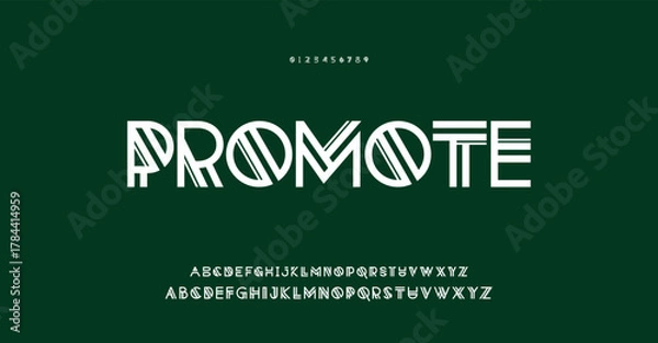 Obraz Modern Bold Font. Regular Italic Number Typography urban style alphabet fonts for fashion, sport, technology, digital, movie, logo design, vector illustration.