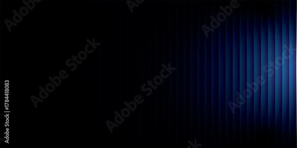 Obraz Dynamic abstract background with deep blue vertical stripes and subtle light gradients, perfect for modern technology or data visualization themes.
