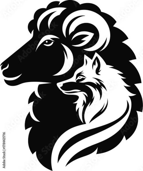 Obraz wolf inside sheep.eps