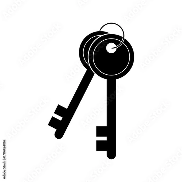 Fototapeta Key icon isolate on transparent background.	
