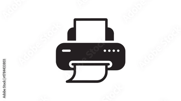 Fototapeta Printer icon simple flat vector illustration isolated on white background for web and mobile design
