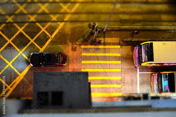 Fototapeta Beautiful city night view in Causeway bay and Wan Chai in Hong Kong, Asia