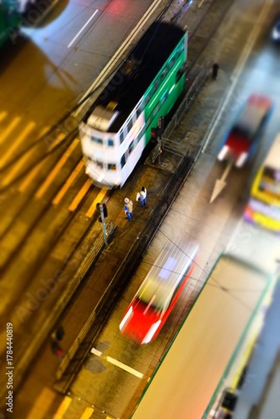 Fototapeta Beautiful city night view in Causeway bay and Wan Chai in Hong Kong, Asia