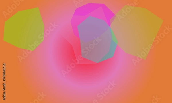 Fototapeta Abstract geometric shapes with soft gradient background
