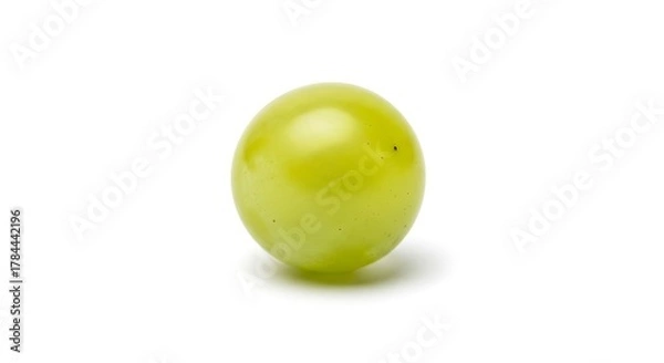 Fototapeta Single Green Grape Isolated on White Background.