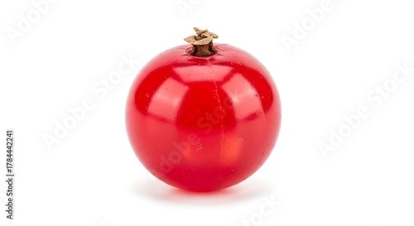 Fototapeta Single Red Currant Berry Isolated on White Background.