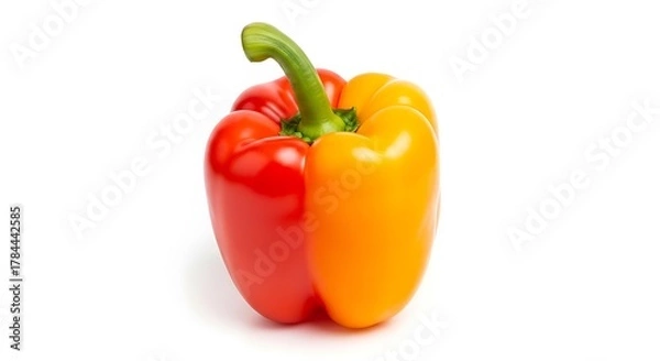 Obraz Vibrant Red and Orange Bell Pepper Isolated on White Background.