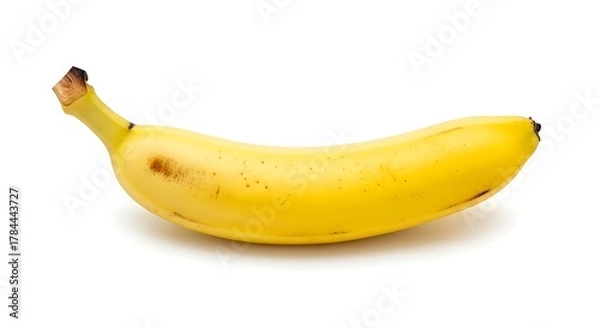 Fototapeta Ripe Yellow Banana Isolated on White Background.