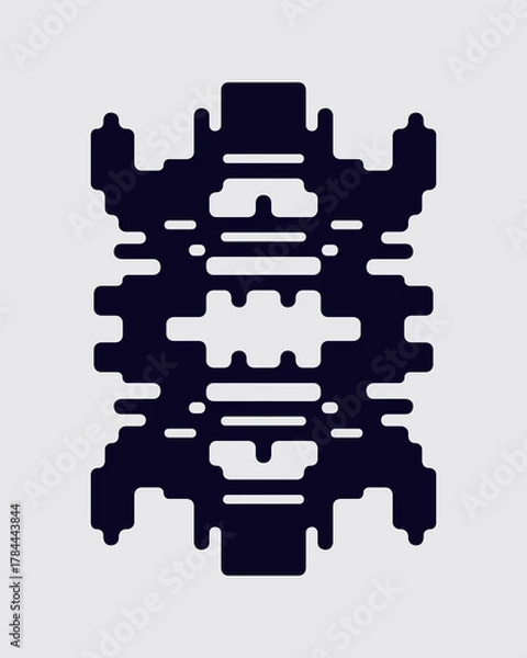 Fototapeta Cyberpunk shape logo clip art design element collection sticker editable