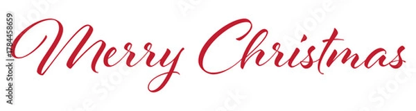 Fototapeta merry christmas red decorative text design element