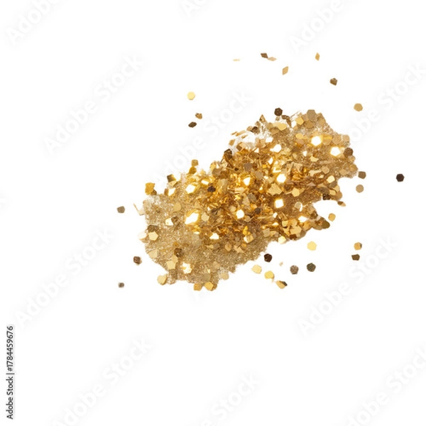 Obraz Small Pile of Loose Gold Glitter Isolated on White