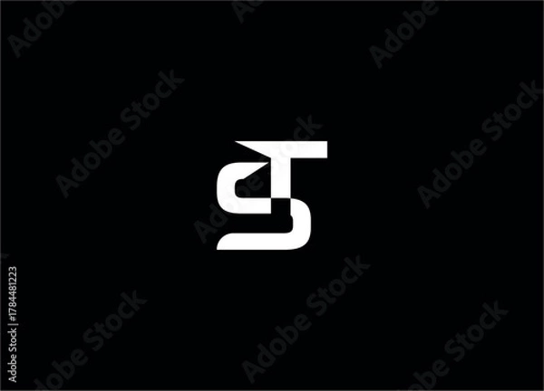 Fototapeta ST creative initial logo and letter logo