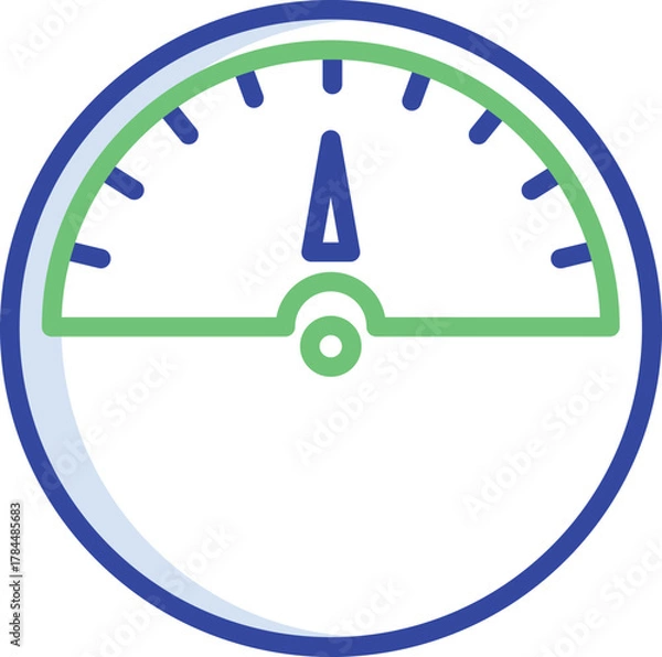 Fototapeta Modern speedometer gauge with dynamic needle and dial