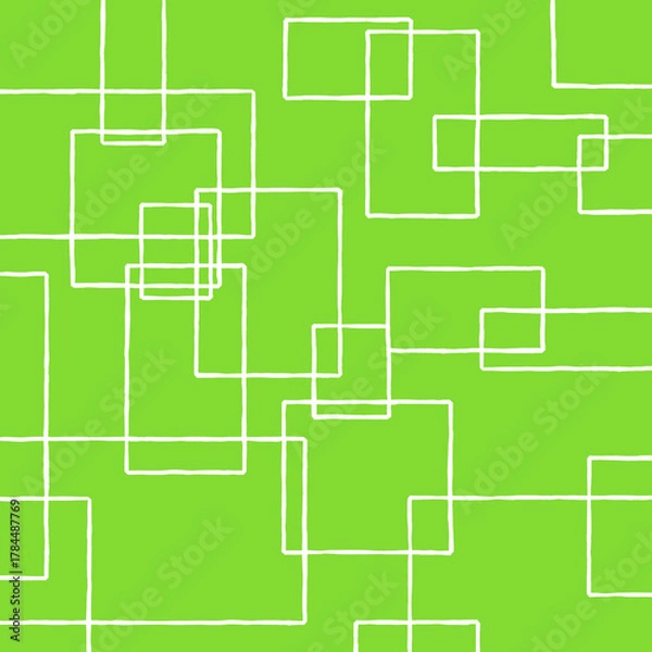 Obraz イエローグリーンと白い四角模様の背景イラスト