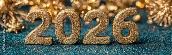 Obraz NYE 2026 Fireworks with Sparkler Effect.