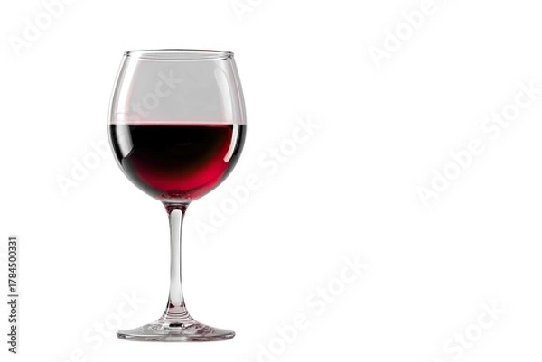 Fototapeta A photorealistic glass of red wine, with light reflecting off the liquid and glass