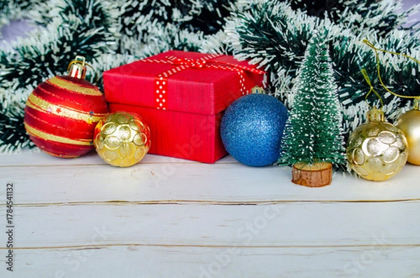 Obraz Christmas celebration decoration with customizable space for text.