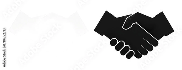 Fototapeta Handshake icon set, friendly deal symbol, partnership symbol, business agreement handshake sign, isolated on transparent background