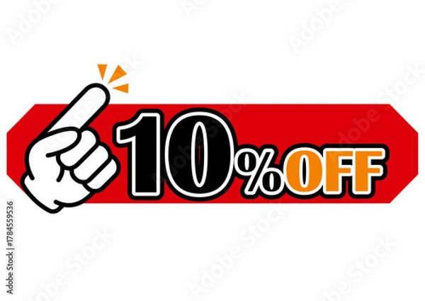 Obraz 10%off, 割引, 値下げ, チラシ, 値札, 10%, 値引き, プライスカード, 広告, 値段, 売り出し, 販売, 文字, バーゲン, テンプレート, ラベル, 枠, お買い得, お知らせ, 安い, ポップ, かわいい, タイトル, 見出し, クリアランス, お得, おすすめ, スーパー, 金額, おしゃれ, sale, 特価, フレーム, イラスト, デザイン, アイコン, 飾り, 買