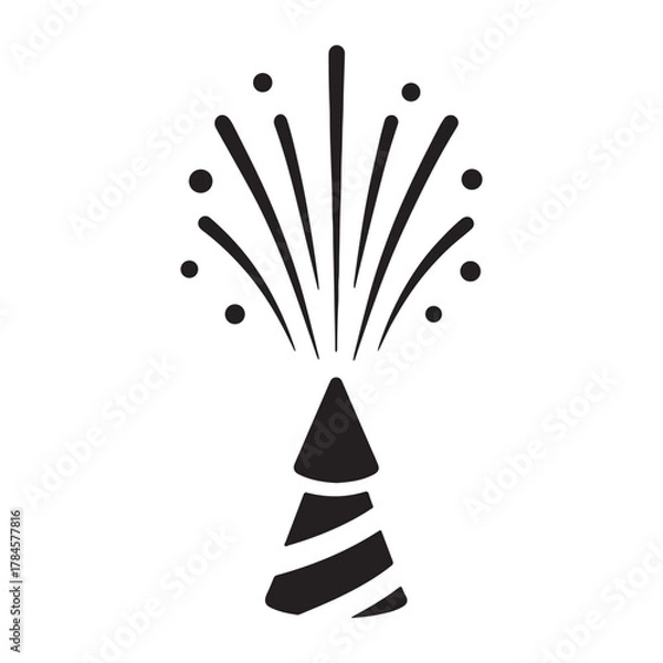 Fototapeta Party Popper Cone Burst Silhouette Icon