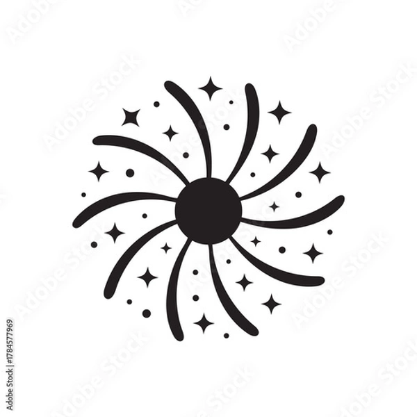 Fototapeta Sparkling Firework Burst Silhouette Icon