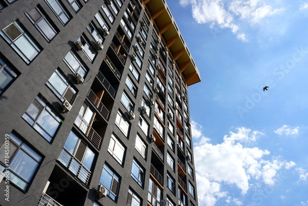 Obraz a facade of the modern house in Ukraine