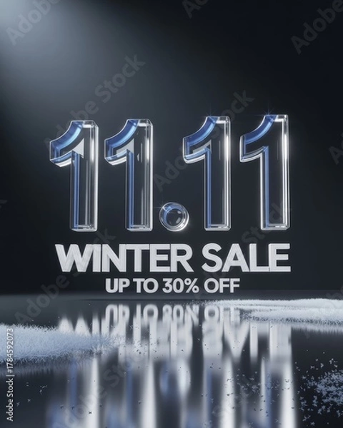 Fototapeta Crystal Countdown: 11.11 Winter Sale Spark