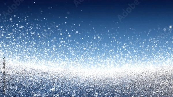Obraz Sparkling Silver Glitter Background with Deep Blue Gradient for Elegant Design and Creative Projects