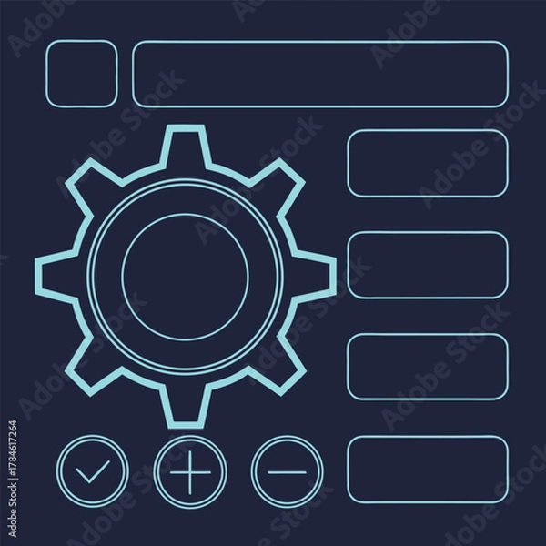 Fototapeta Web Design System UI Kit Vector