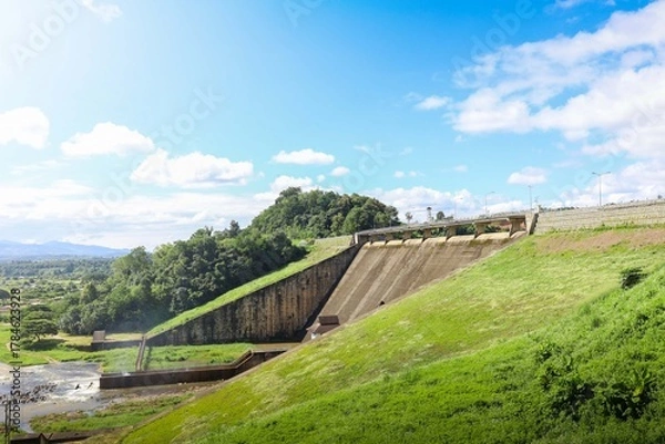 Obraz Medium-sized dams that store water for agricultural use.
