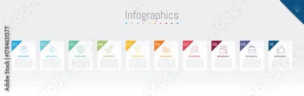 Fototapeta Infographic 10 options design elements for your business data. Vector Illustration.