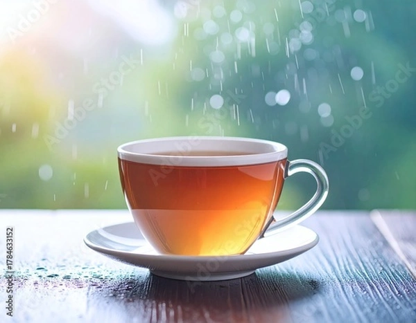 Fototapeta Warm Tea at Dusk with Soft Light